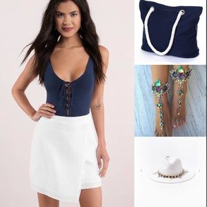 TAVIK BAMBI WHITE ASYMMETRICAL WRAP